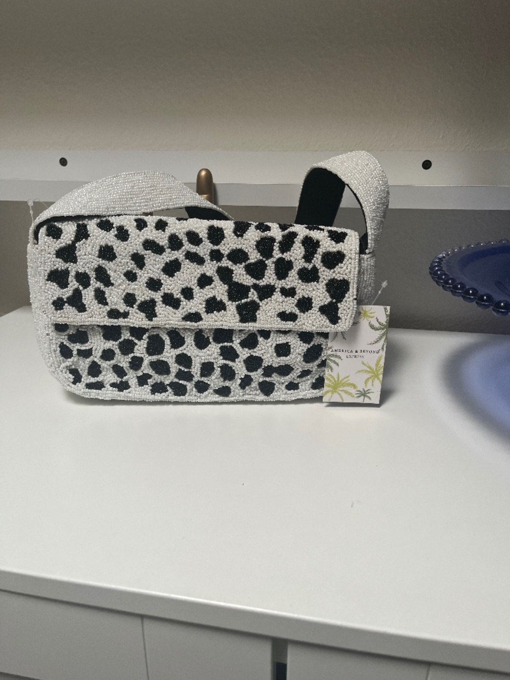 ๐ค๐ค America & Beyond Express Dalmatian Beaded Shoulder Bag โ NWT